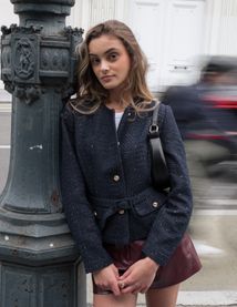 Veste en tweed à ceinture