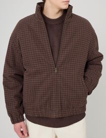 Blouson zipp&eacute; &agrave; carreaux