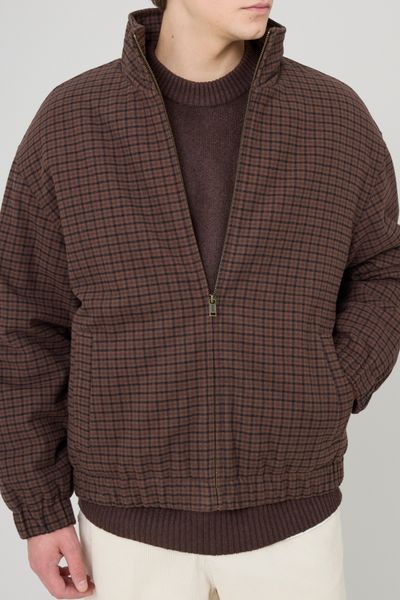 Blouson zipp&eacute; &agrave; carreaux