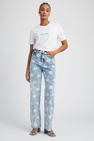 Jean straight imprimé