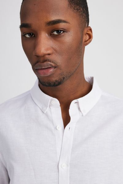 Chemise coton lin unie