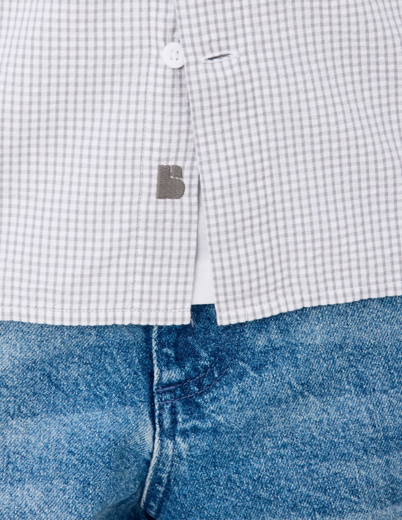 Chemise &agrave; carreaux seersucker