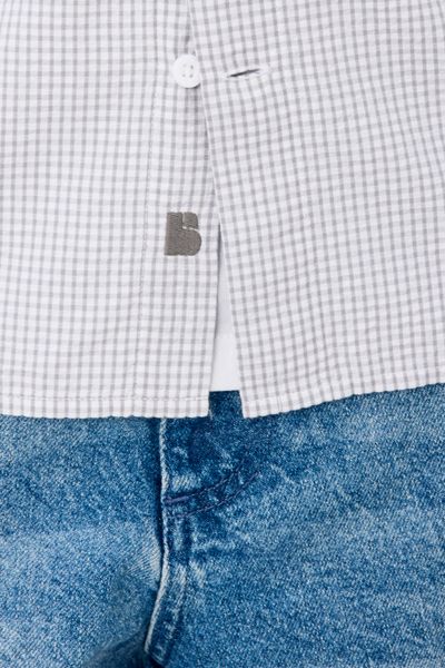 Chemise &agrave; carreaux seersucker