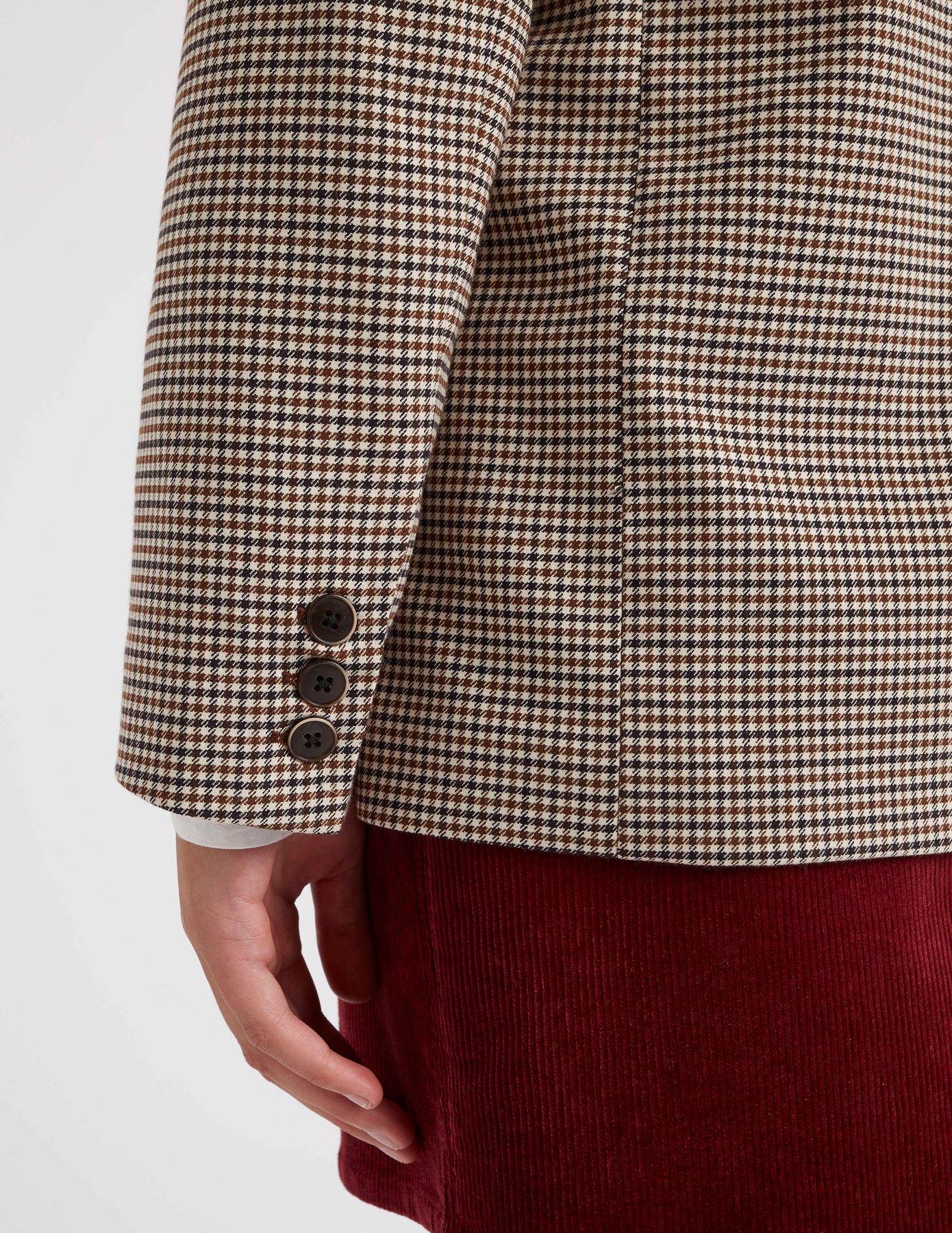 Blazer carreaux polyester recycl&eacute;