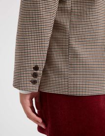 Blazer carreaux polyester recycl&eacute;