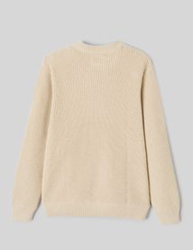 Pull col rond matière fantaisie