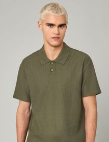 Polo maille gauffrée