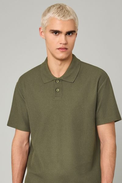 Polo maille gauffrée
