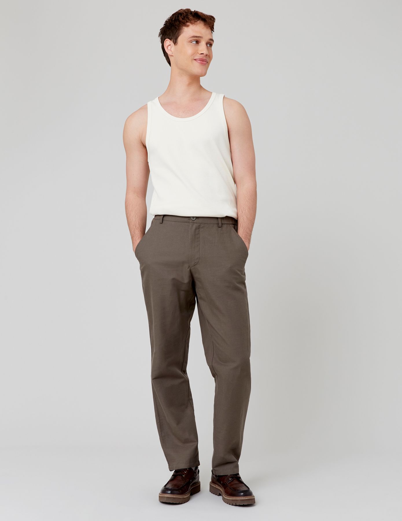 Pantalon de ville coton lin
