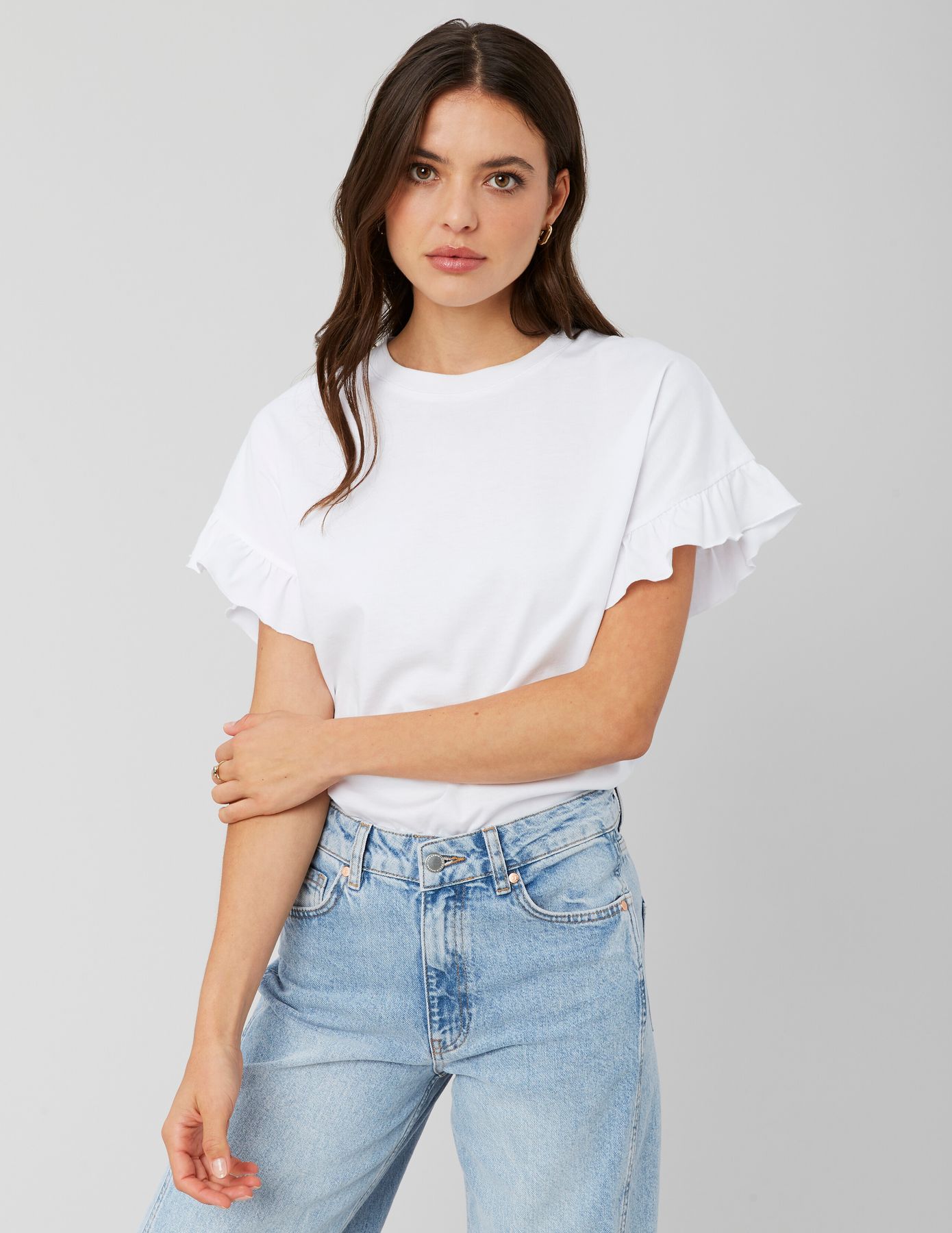 T-shirt manches courtes à volants