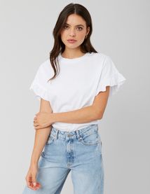 T-shirt manches courtes à volants