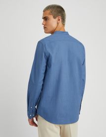 Chemise unie col mao