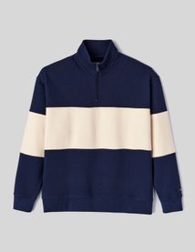 Sweat col montant colorblock