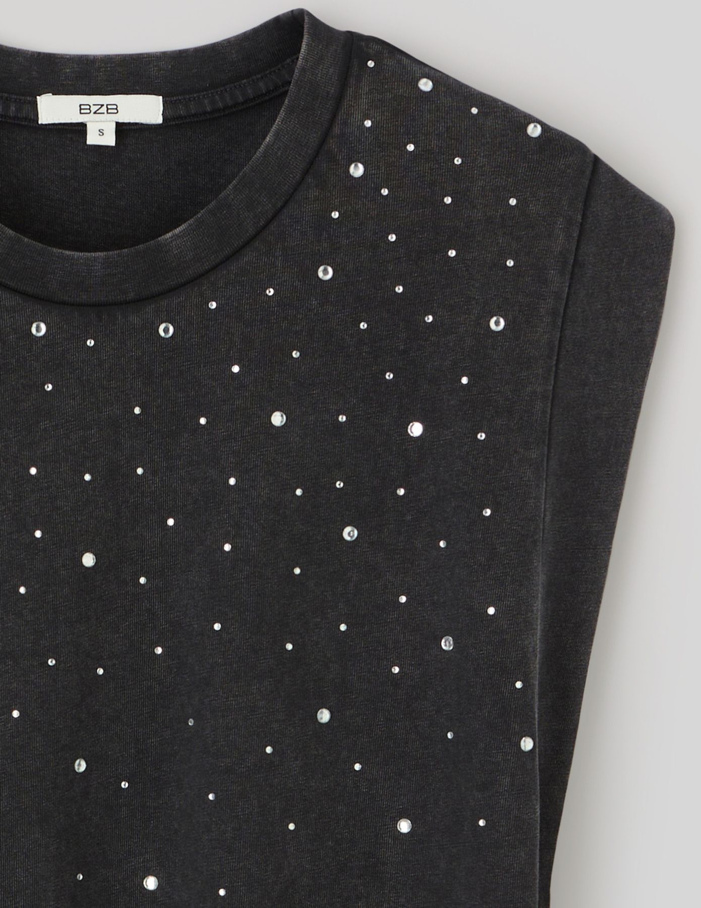 T-shirt sans manches à strass