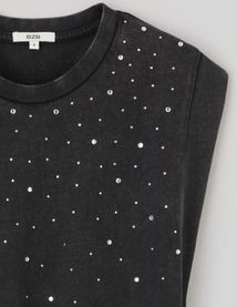 T-shirt sans manches à strass