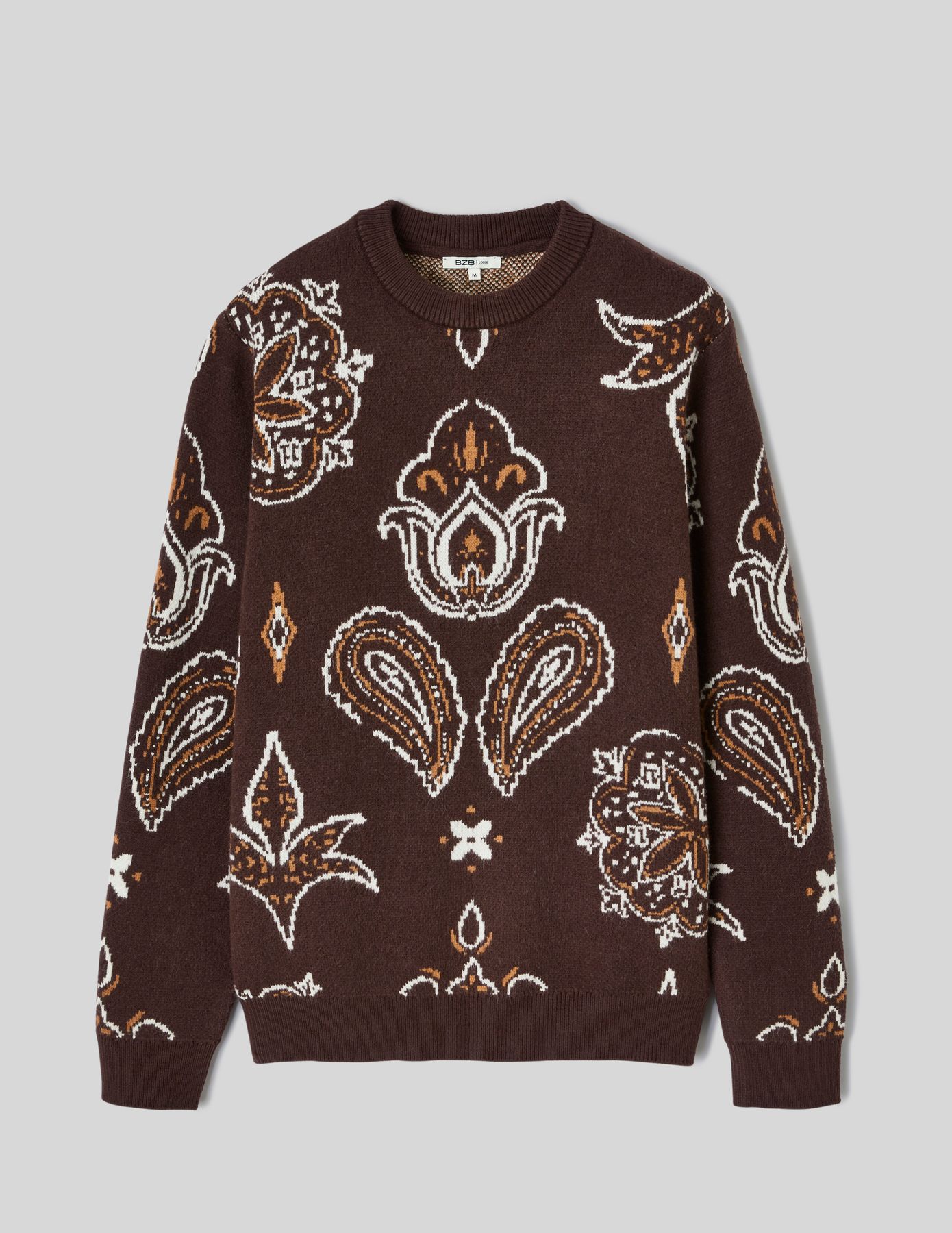 Pull jacquard fleurs