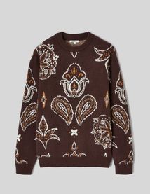 Pull jacquard fleurs