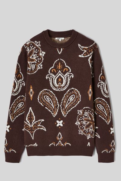 Pull jacquard fleurs