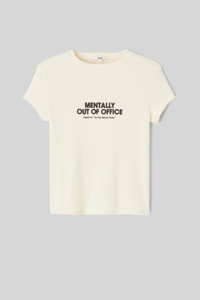 T-shirt baby tee imprim&eacute; poitrine