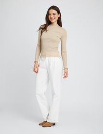 T-shirt col montant pailleté