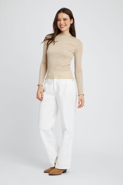 T-shirt col montant pailleté
