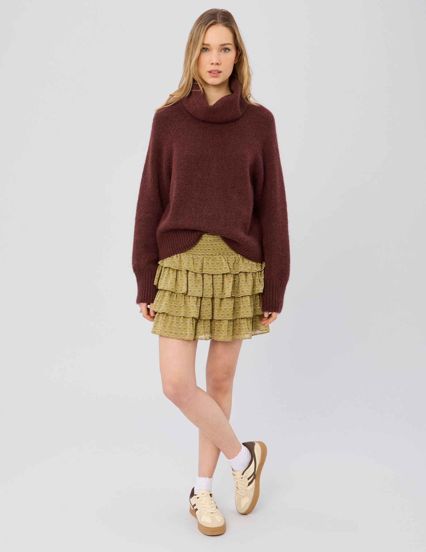 Jupe imprim&eacute;e &agrave; volants