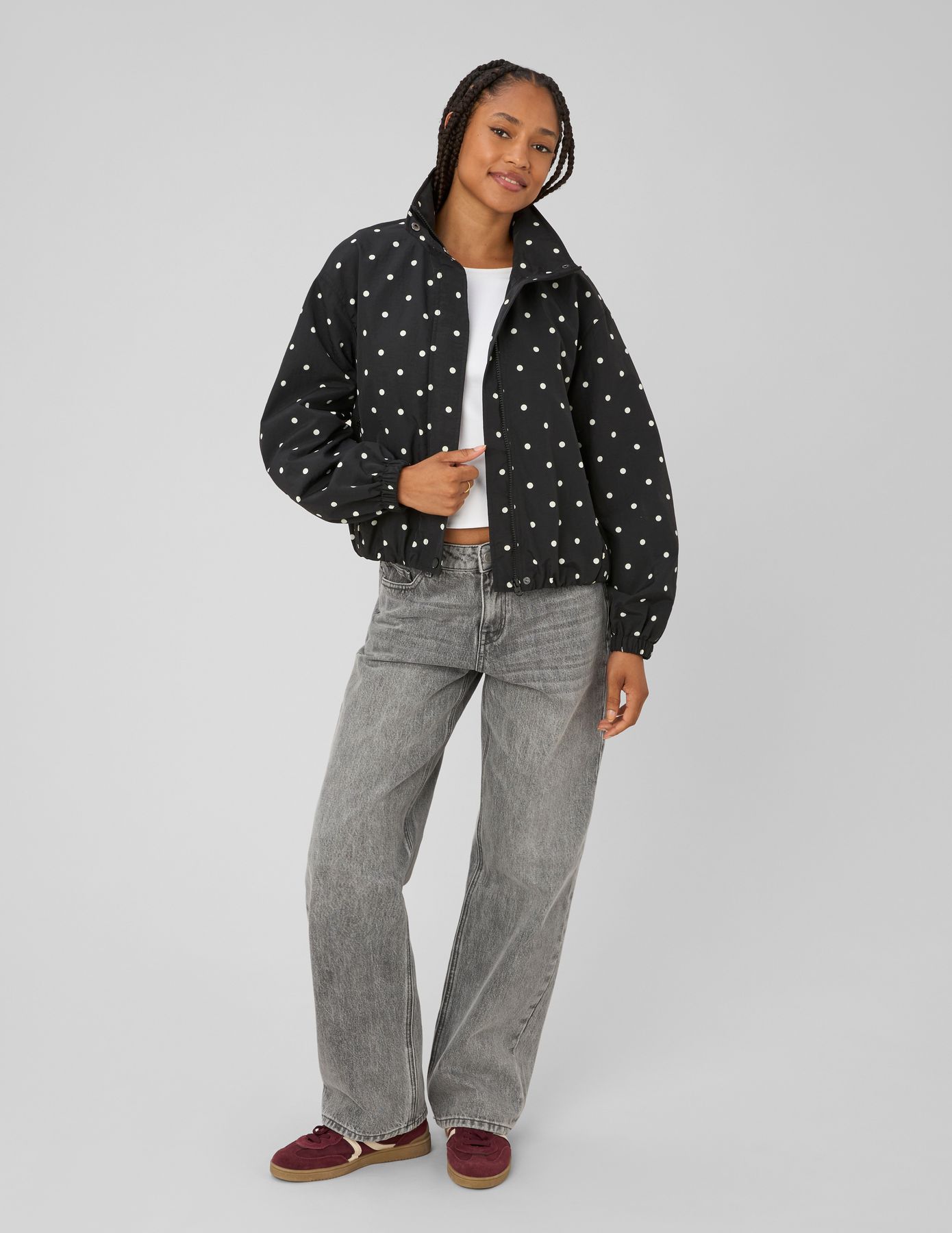 Blouson l&eacute;ger imprim&eacute; pois