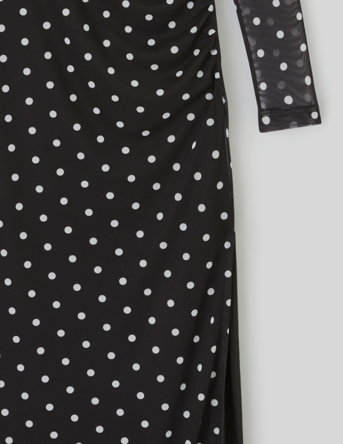 Robe longue imprim&eacute;e pois