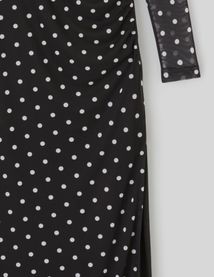 Robe longue imprim&eacute;e pois
