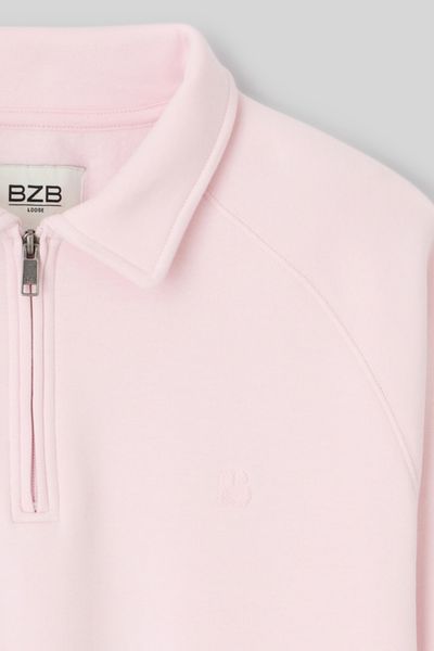 Sweat col polo zippé