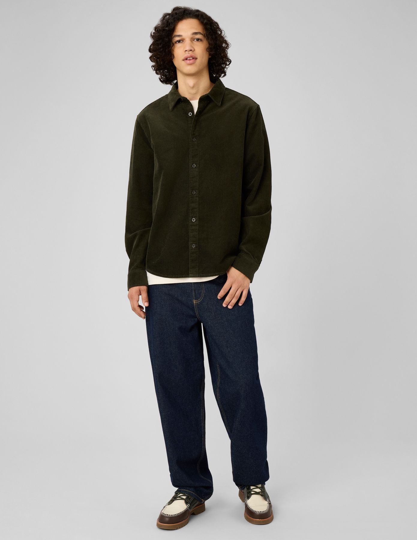 Chemise en velours c&ocirc;tel&eacute;