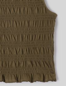 Top sans manche smock&eacute;