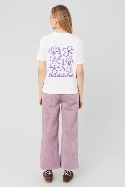 Pantalon wide leg velours cropped