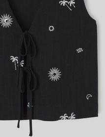 Gilet garçon de café brodé