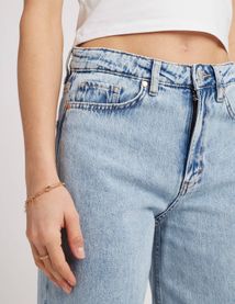 Jean wide leg à revers