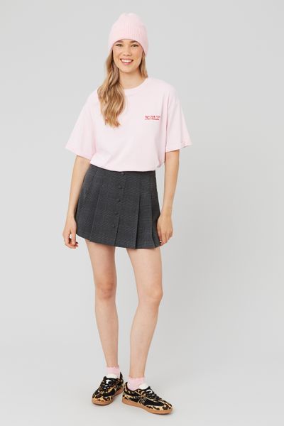 Jupe short pliss&eacute;e &agrave; carreaux