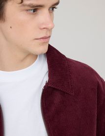 Blouson zippé velours col sherpa