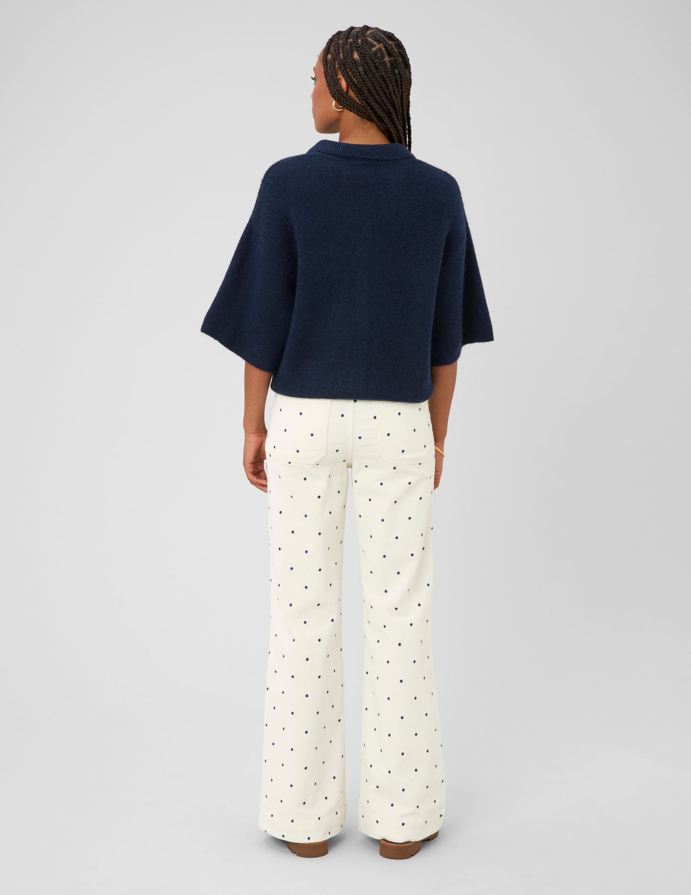 Pantalon imprim&eacute; coupe droite