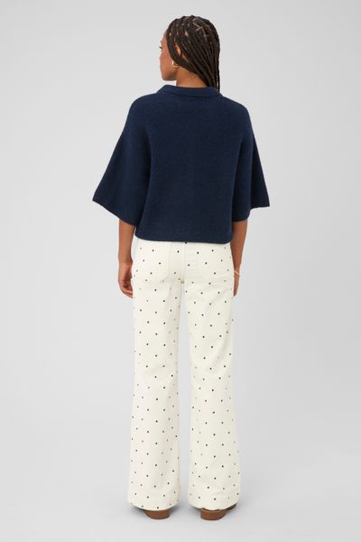 Pantalon imprim&eacute; coupe droite