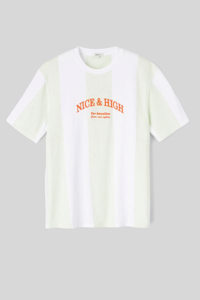 T-shirt rayures maxi et broderie
