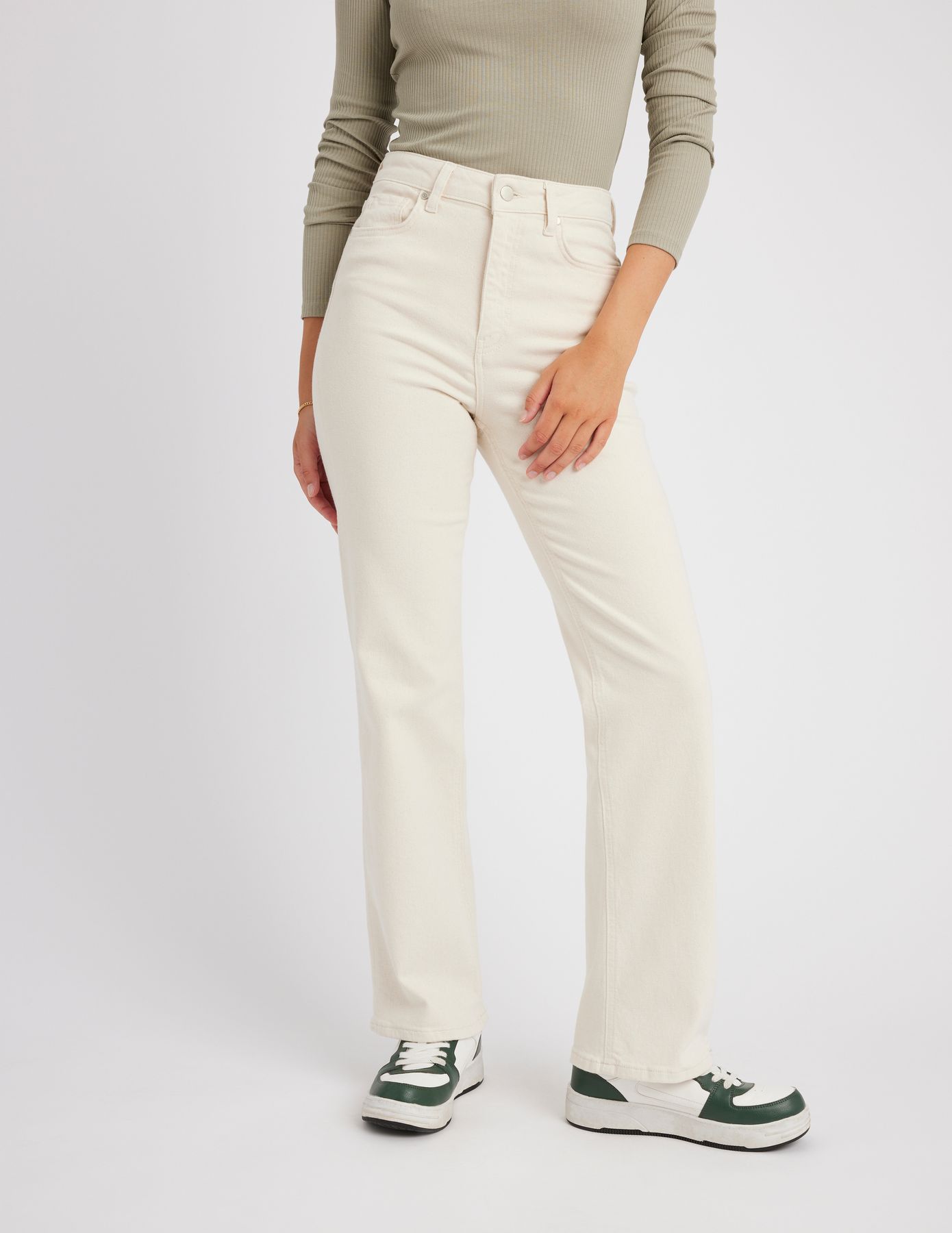 Jean straight taille haute