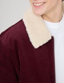 Blouson zippé velours col sherpa