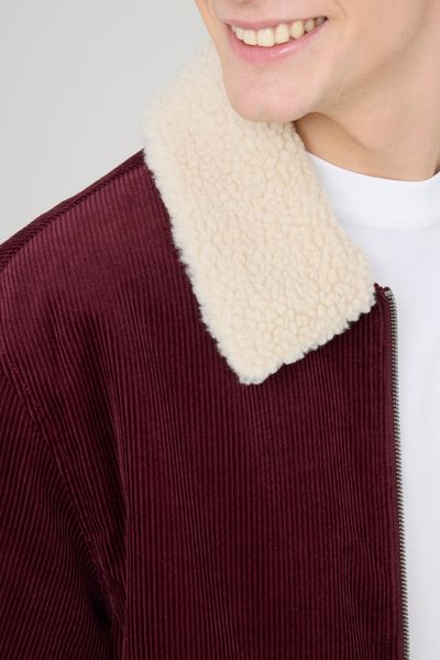 Blouson zipp&eacute; velours col sherpa