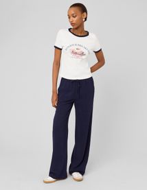 T-shirt imprim&eacute; &agrave; bords contrast&eacute;s