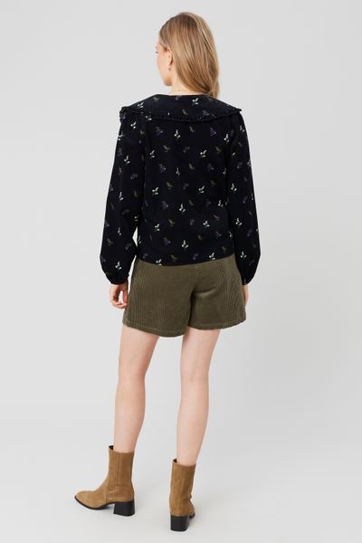 Blouse imprimée en velours côtelé