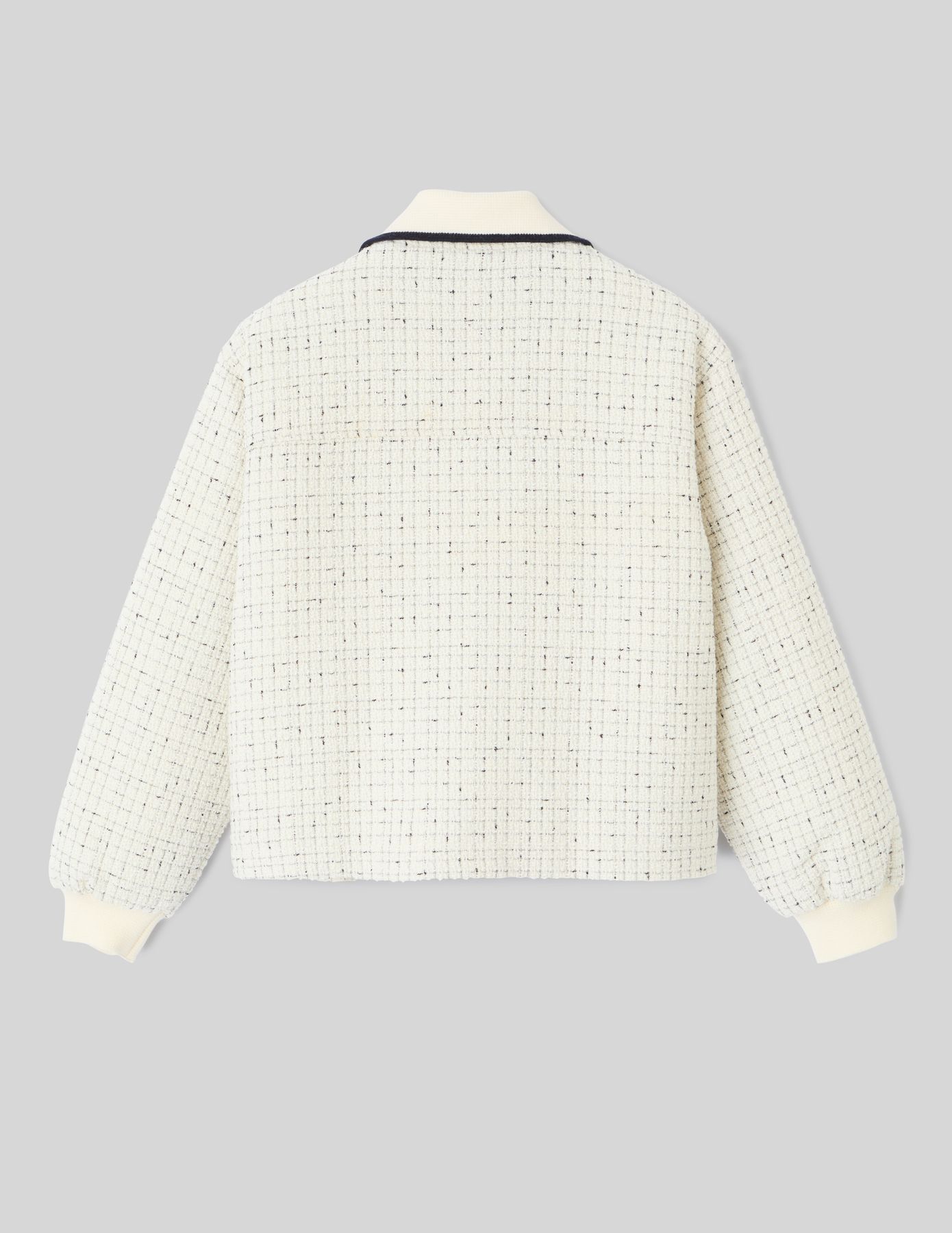 Veste en tweed col contrasté
