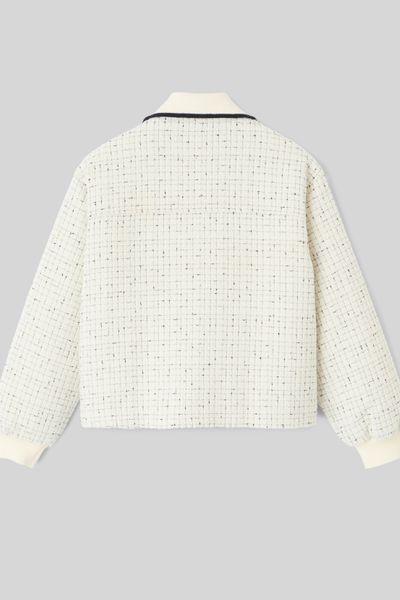 Veste en tweed col contrasté