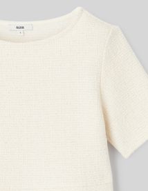 T-shirt peplum en tweed
