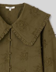 Chemise maxi col broderie 3D