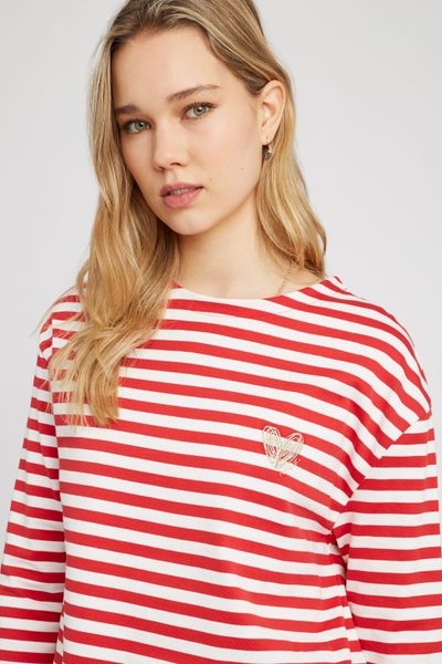 T-shirt brodé rayé